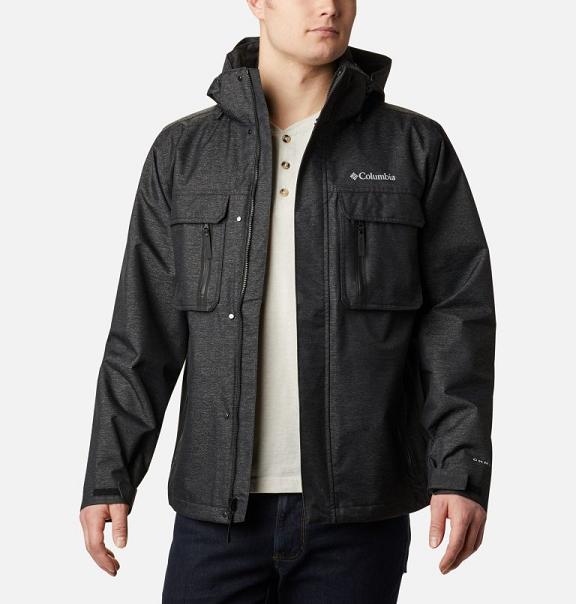 Columbia Otira Pass Rain Jacket Black For Men's NZ61842 New Zealand